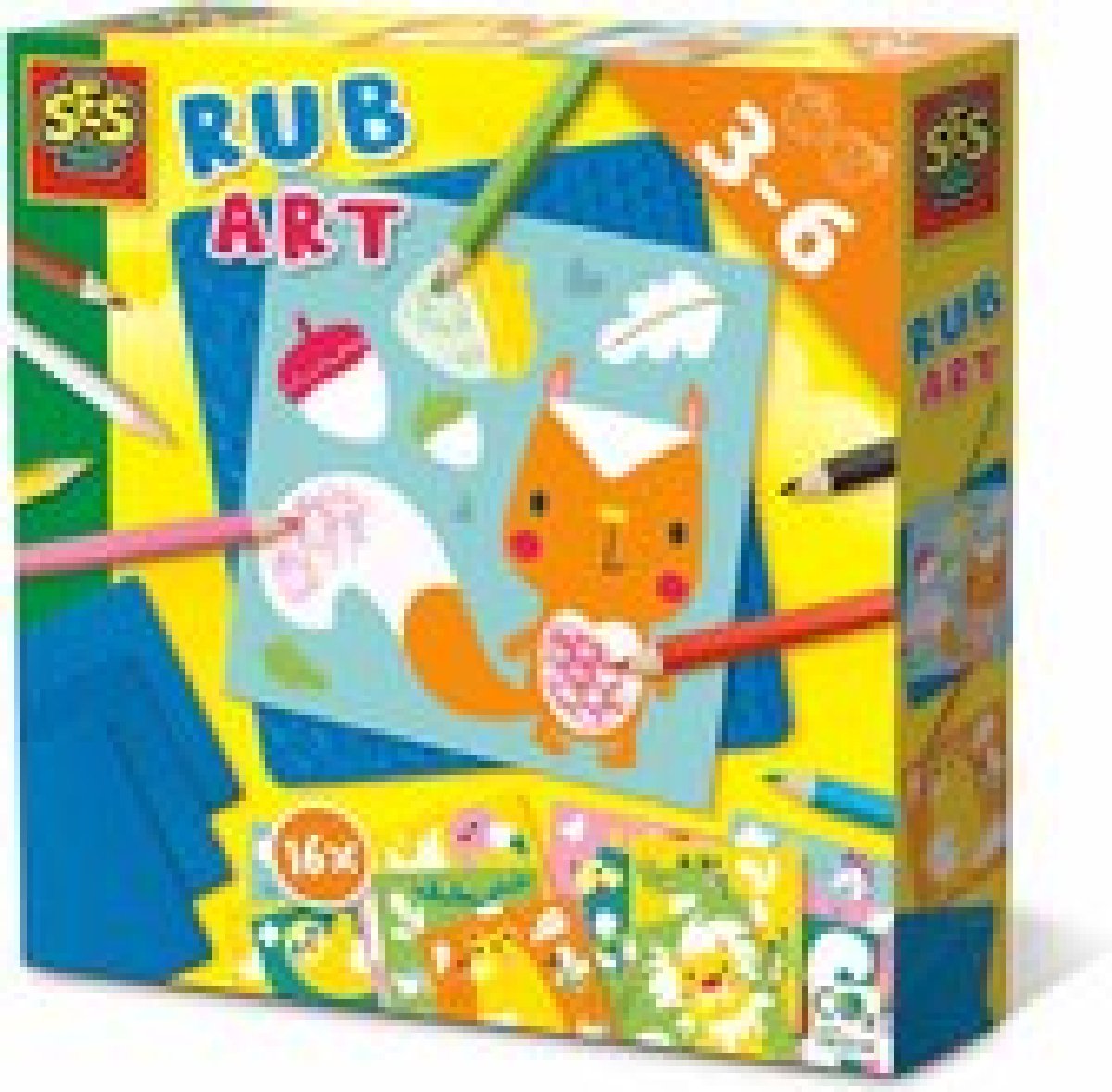 SES - Rub art | 16 kleurplaten | Incl. 8 kleurpotloden